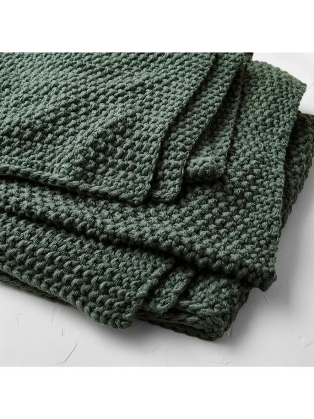 Casaluna King Size Chunky Sweater Knit Bed Blanket Dark Teal 108